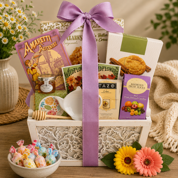 Garden of Indulgence Gourmet Gift Basket with Tea & Cookies