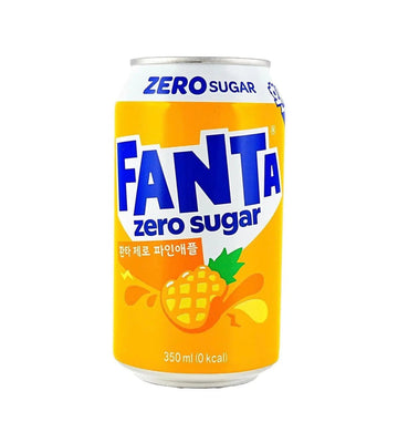 Fanta Zero Pineapple Soda 350ml – Zero Sugar Pineapple Fanta (Korea)