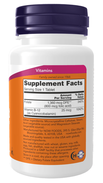 Folic Acid 800 mcg with Vitamin B-12 Tablets