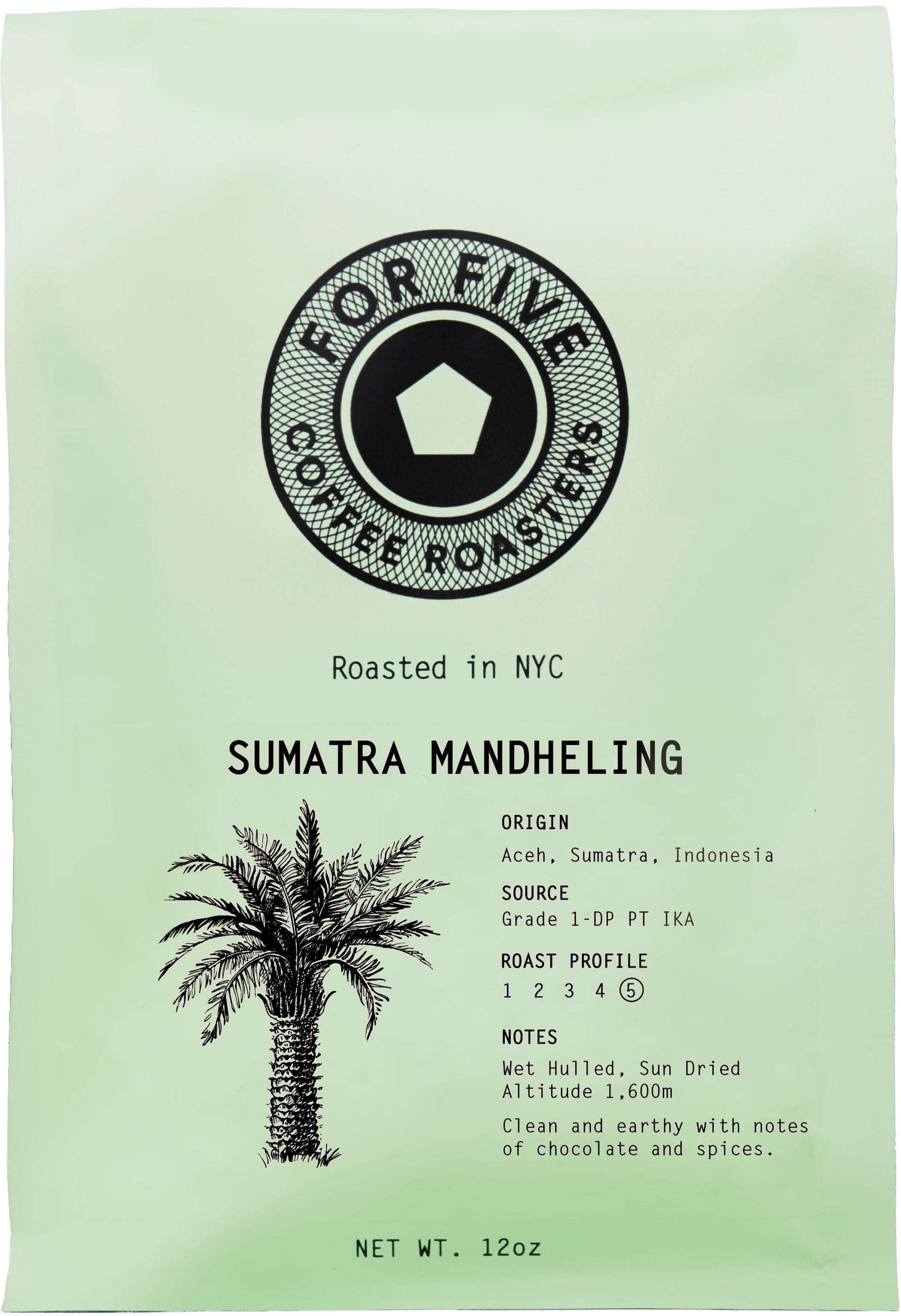 For Five Sumatra Mandheling Ground 12 Oz
