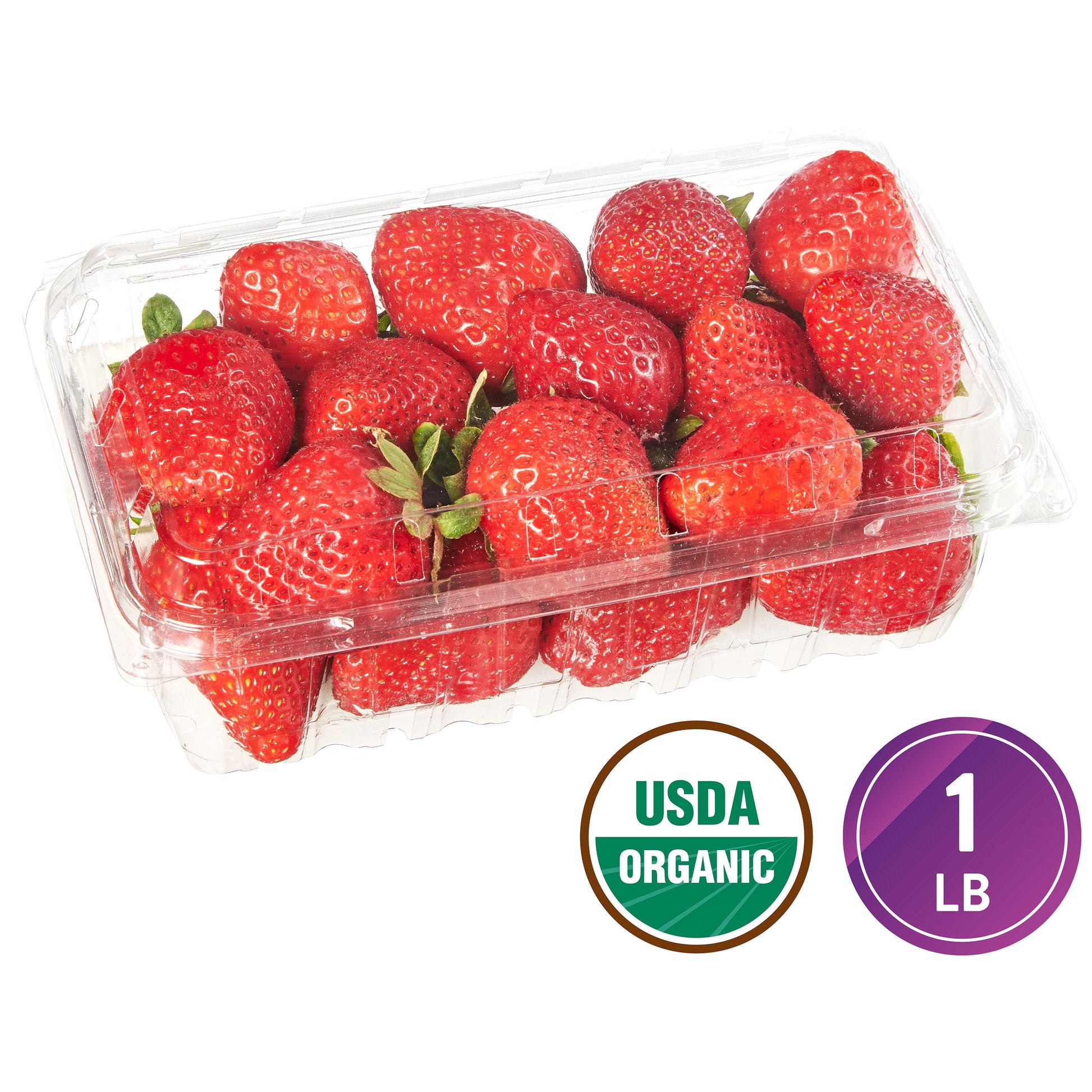 Fresh Usda Organic Strawberries, 1 Lb Container