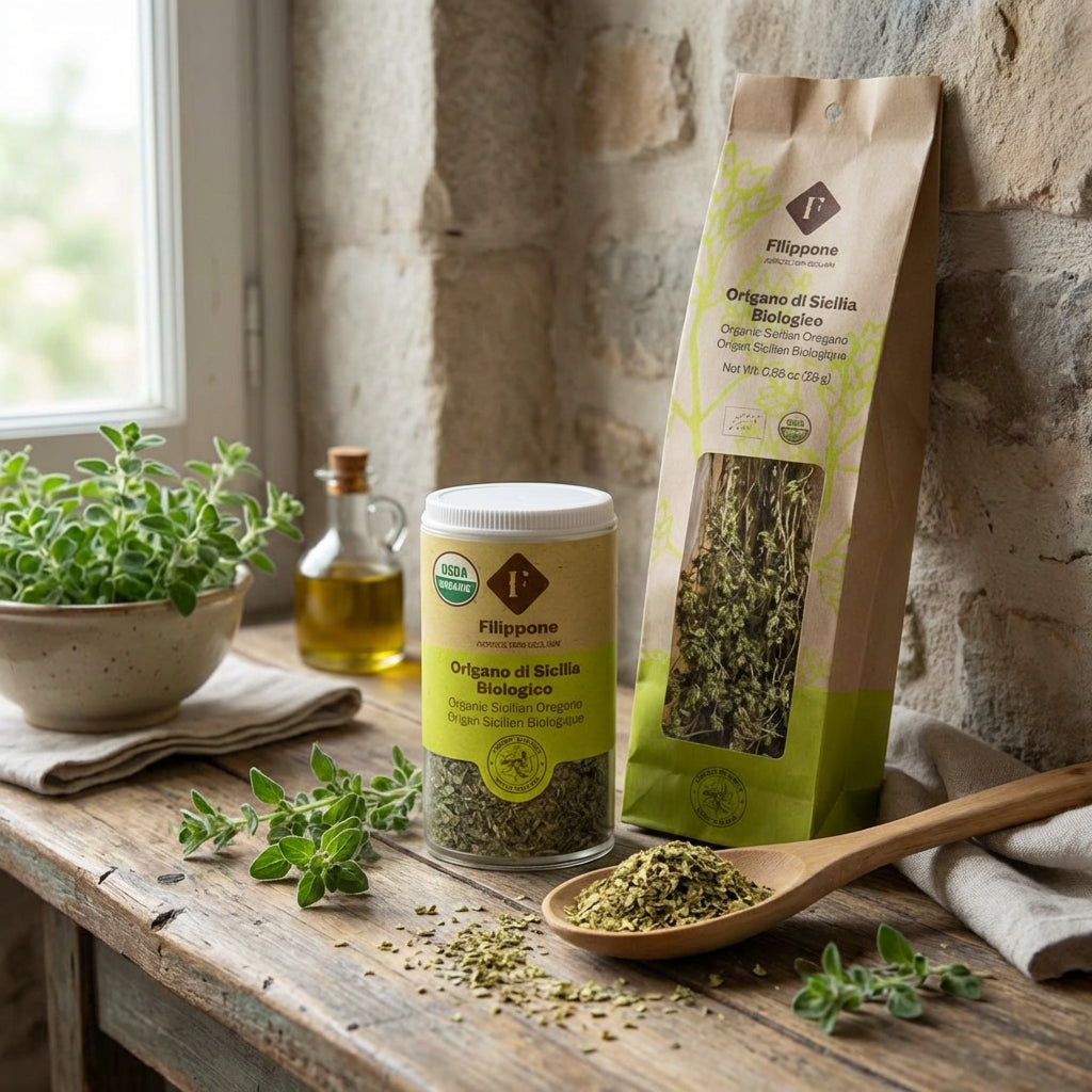 Filippone, Organic Oregano, Italian Dried Oregano Bunches, 0.88oz (25g)