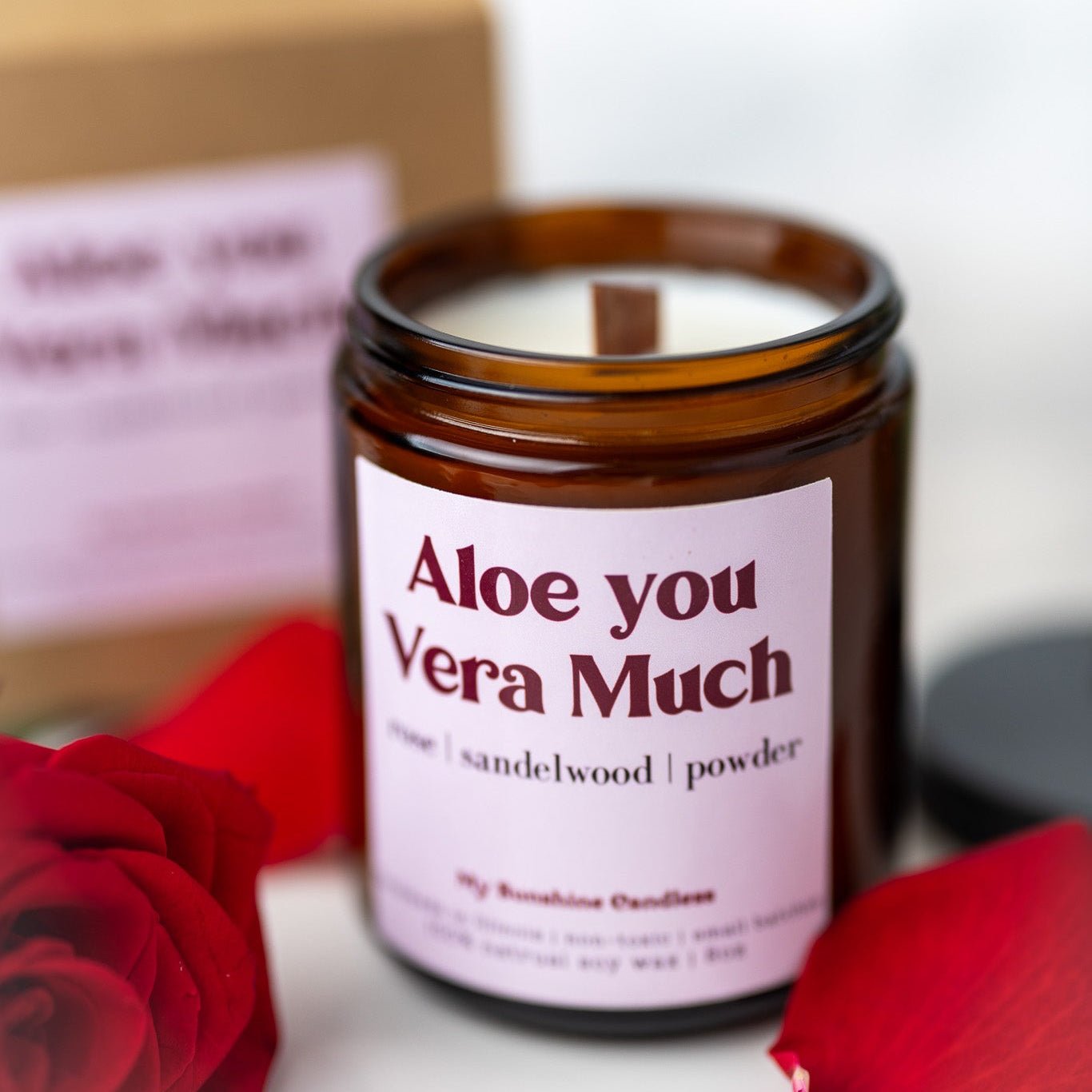 Aloe You Vera Much Candle – 8 oz Amber Jar | Funny Aloe Scented Soy Candle | Cute Gift Idea