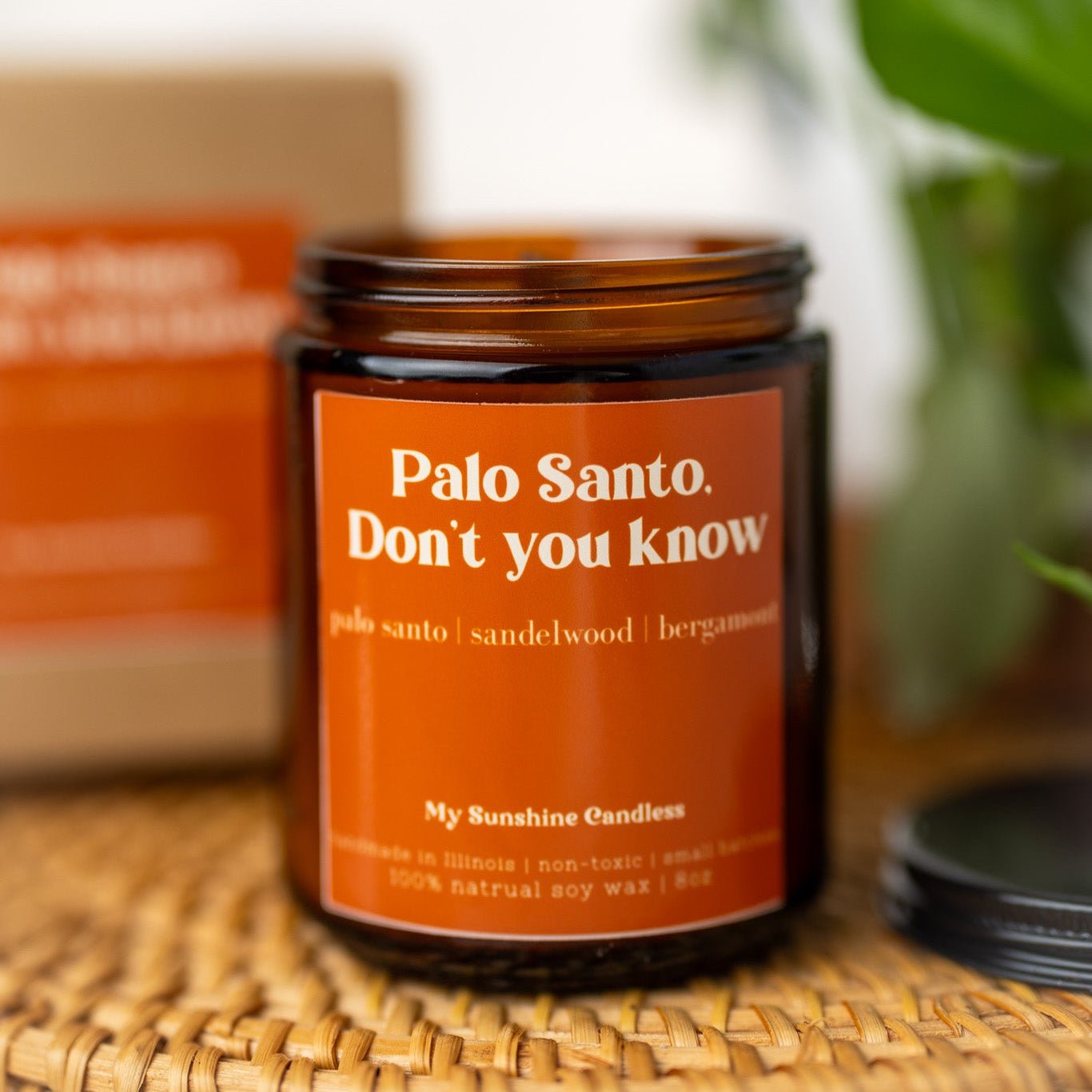 Palo Santo Don’t You Know Candle – 8 oz Amber Jar Soy Candle – Funny Relaxing Gift