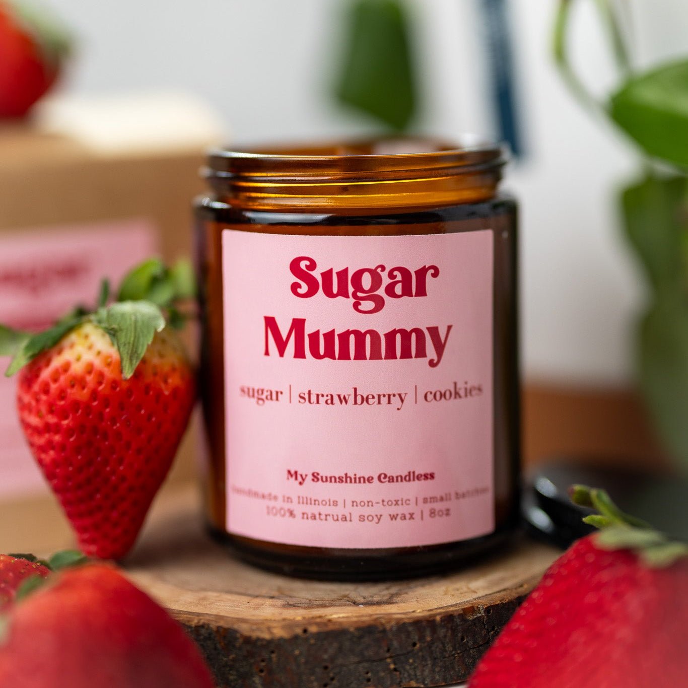 Sugar Mummy Candle – 8 oz Amber Jar Soy Candle – Funny Sweet Gift – Cozy Home Fragrance