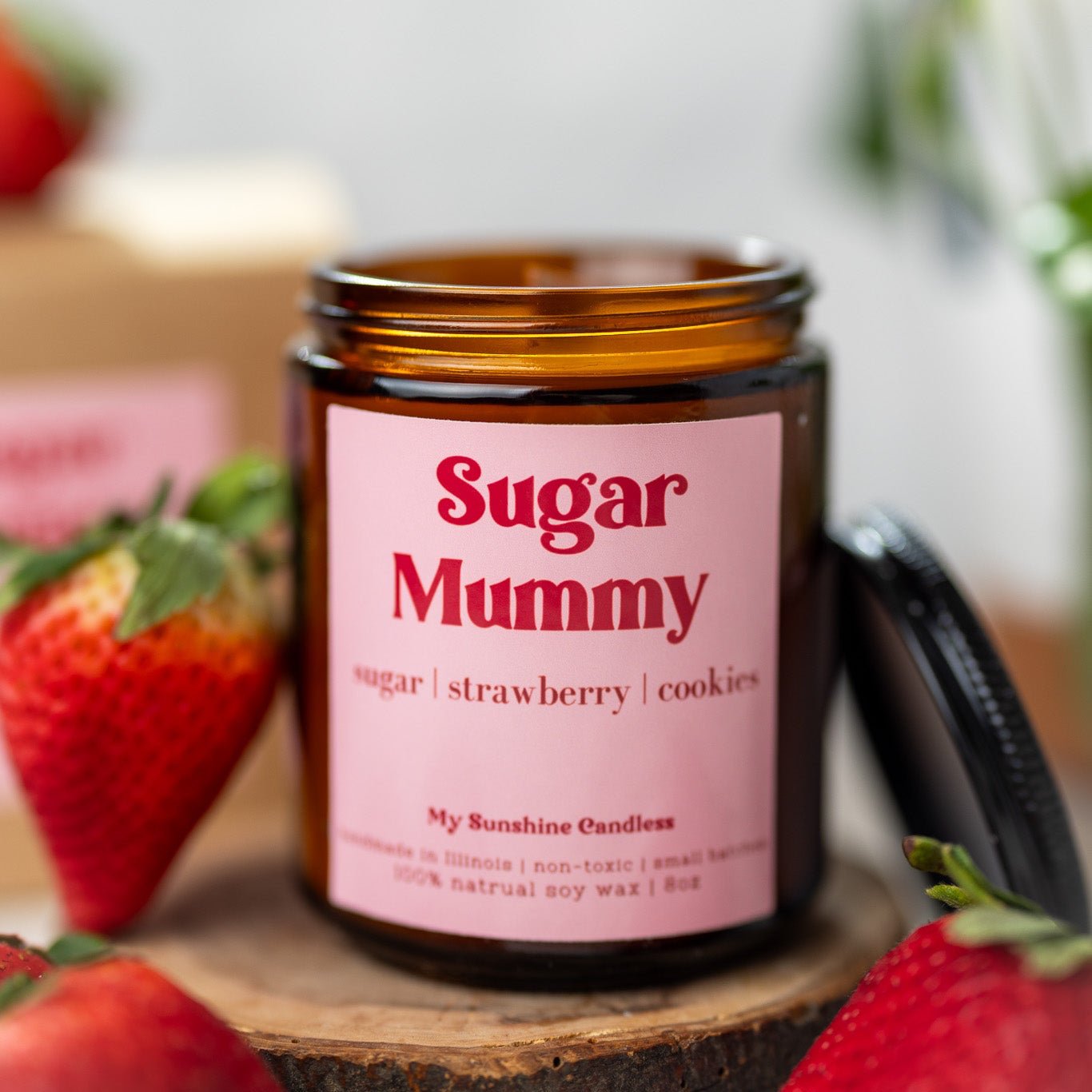 Sugar Mummy Candle – 8 oz Amber Jar Soy Candle – Funny Sweet Gift – Cozy Home Fragrance