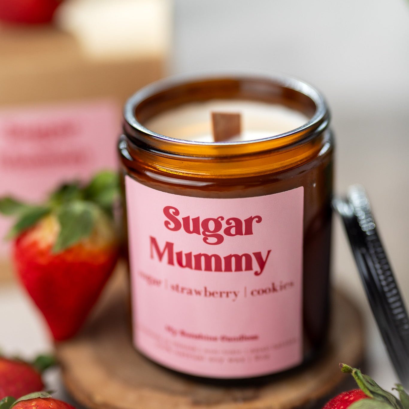 Sugar Mummy Candle – 8 oz Amber Jar Soy Candle – Funny Sweet Gift – Cozy Home Fragrance