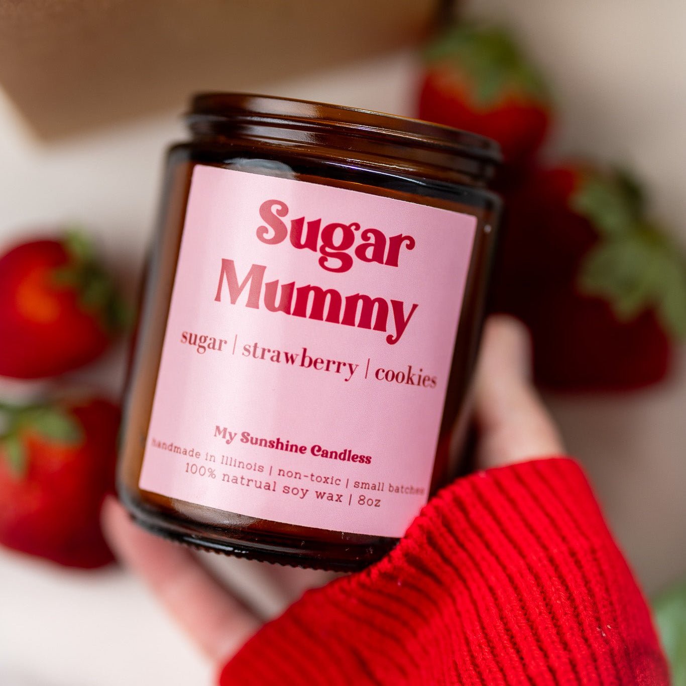 Sugar Mummy Candle – 8 oz Amber Jar Soy Candle – Funny Sweet Gift – Cozy Home Fragrance