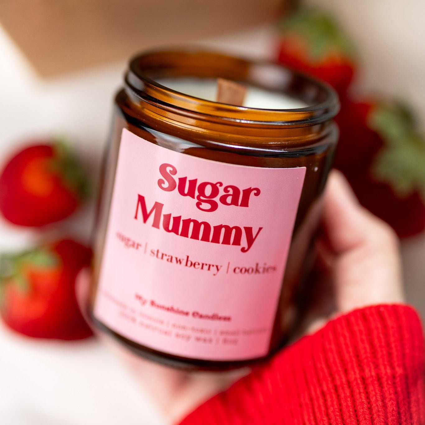Sugar Mummy Candle – 8 oz Amber Jar Soy Candle – Funny Sweet Gift – Cozy Home Fragrance