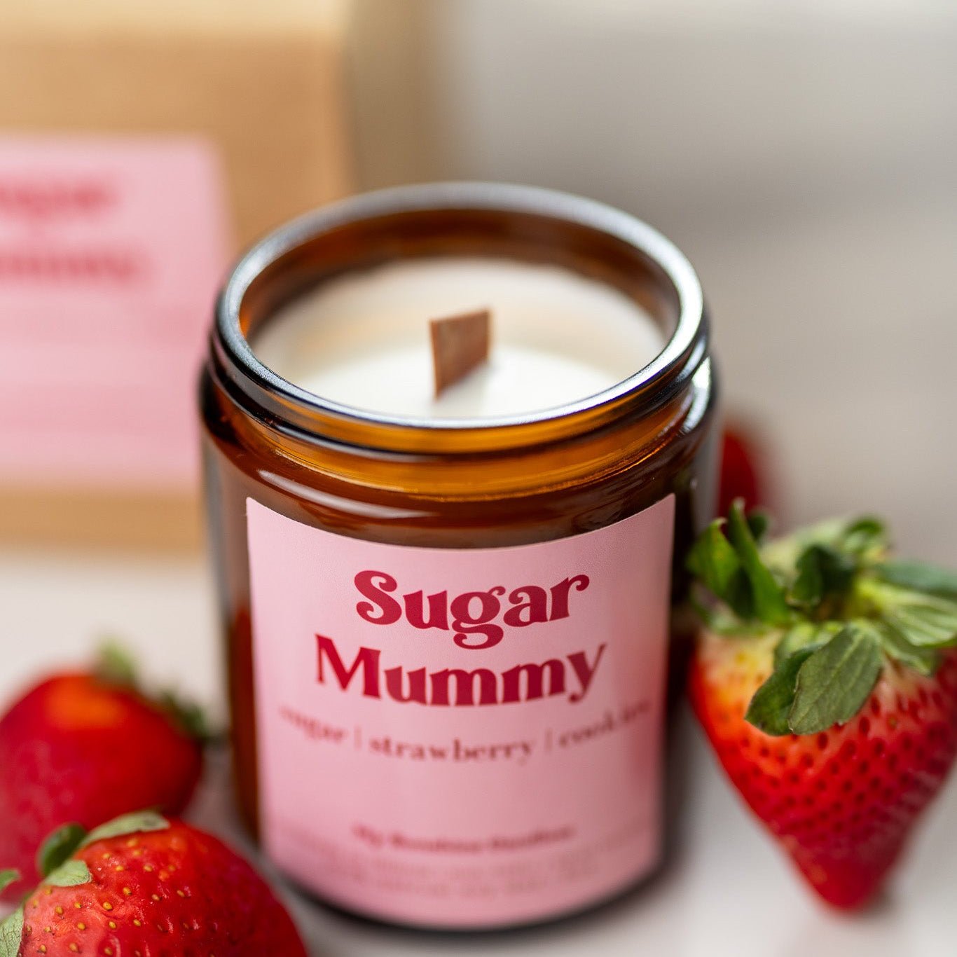 Sugar Mummy Candle – 8 oz Amber Jar Soy Candle – Funny Sweet Gift – Cozy Home Fragrance