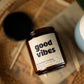 Good Vibes Amber Jar Candle 8 oz – Soy Wax Candle, Clean Burning, Non-Toxic, Handmade