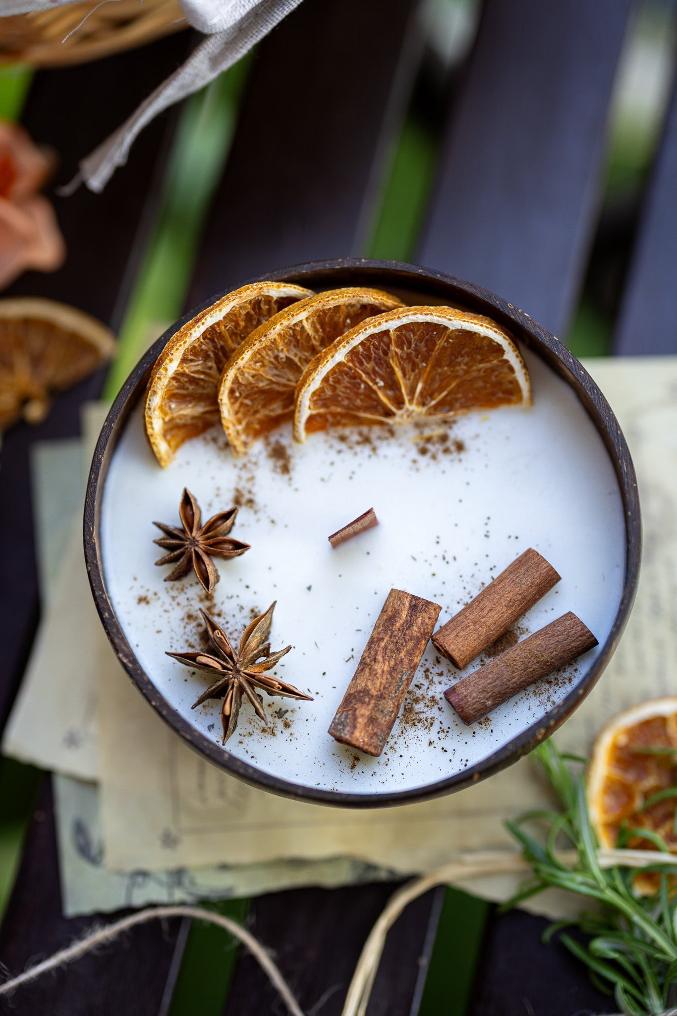 Coconut Candle Bowl – Custom Scented Fall Candle, Holiday Home Decor Gift