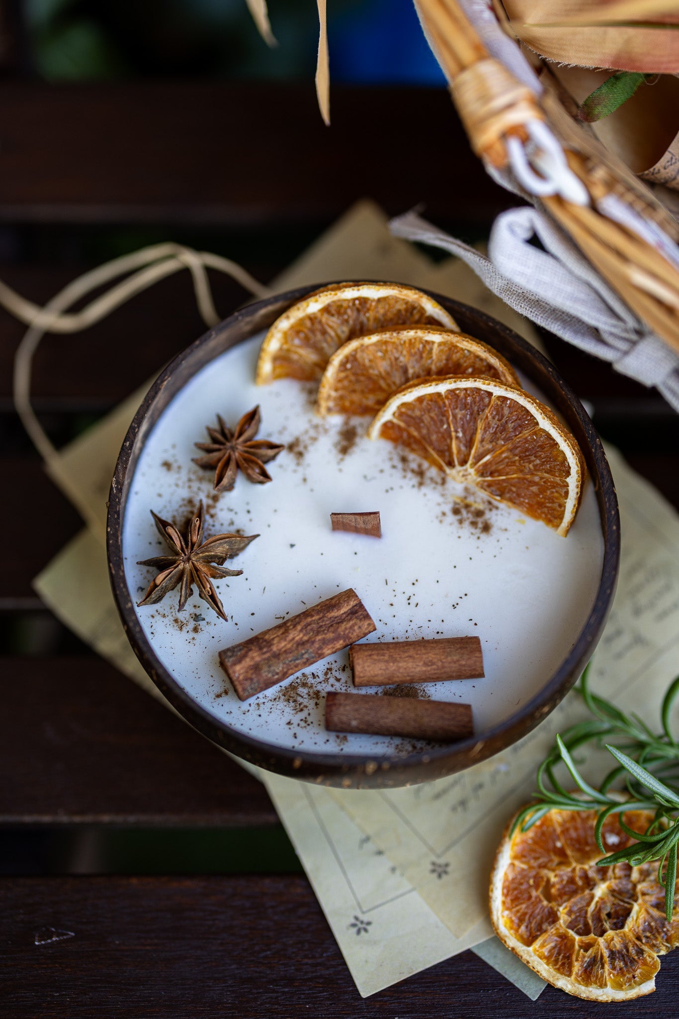 Coconut Candle Bowl – Custom Scented Fall Candle, Holiday Home Decor Gift