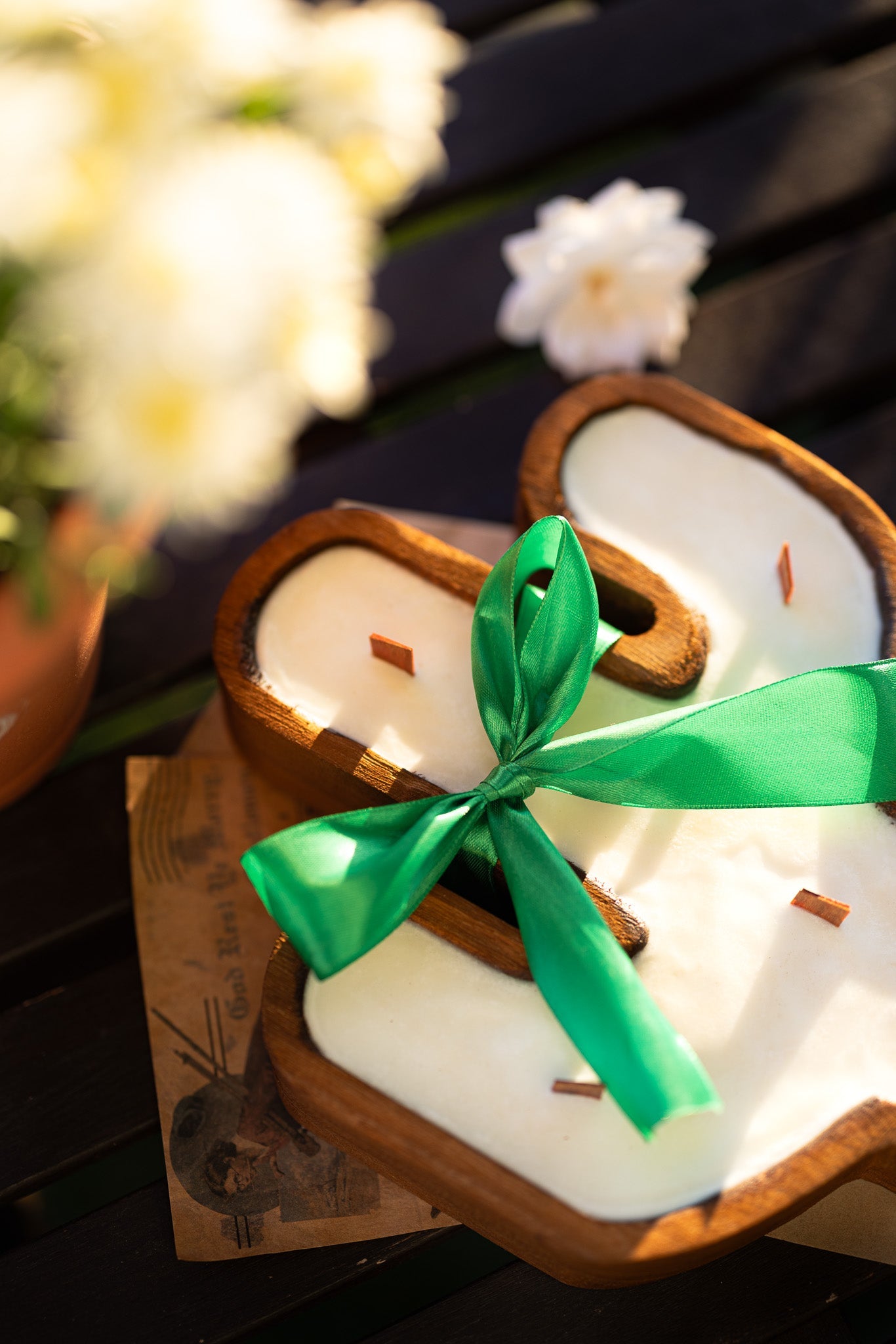 Cactus Rustic Wood Bowl Candle – 6 Wood Wicks, Hand-Poured Soy Wax