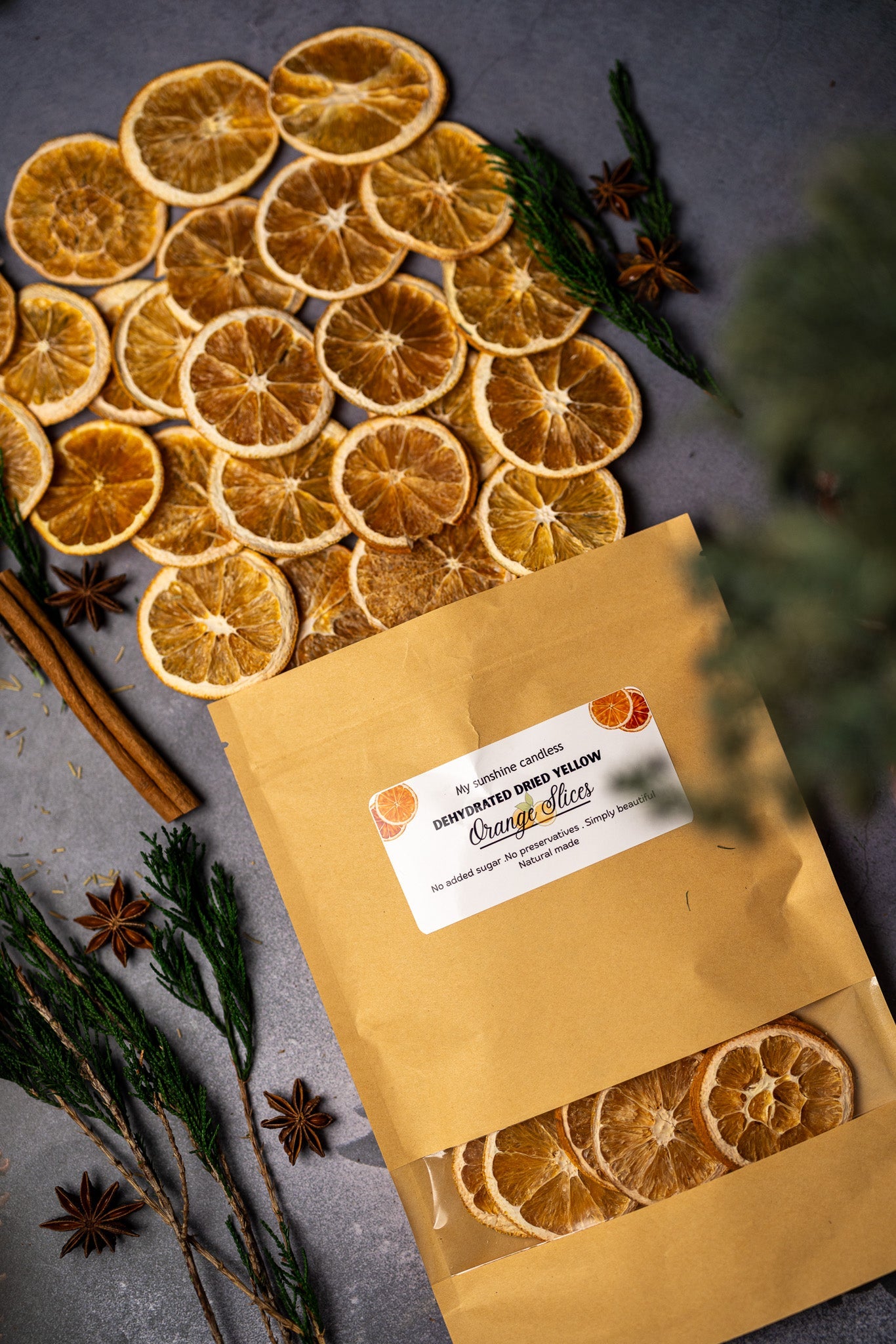 Dehydrated Orange Slices – All-Natural Dried Citrus for Drinks, Crafts & Décor