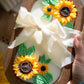 Wooden Sunflower Candle – Handcrafted Floral Soy Wax Candle – Rustic Home Decor Gift