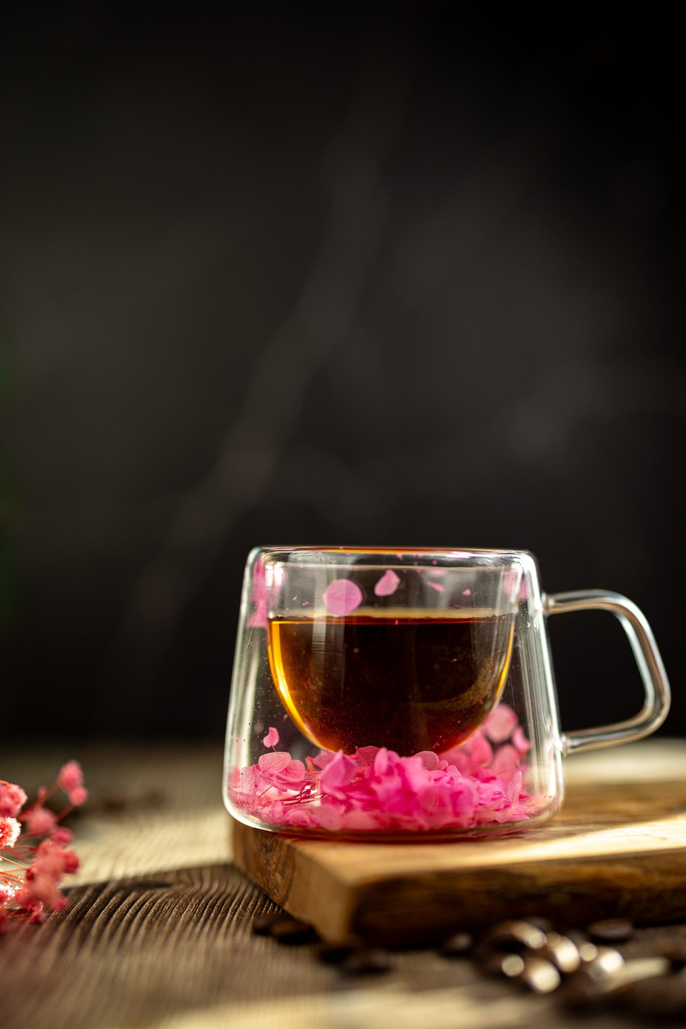 Double Glass Handcrafted Flower Glass Cup Mugs with Dried Flowers - Unique Floral Tea  & Coffee Mug