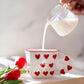 Cute Heart-Shaped Ceramic Mug with Red Heart Design – Romantic Love Gift Cup