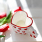 Cute Heart-Shaped Ceramic Mug with Red Heart Design – Romantic Love Gift Cup