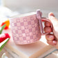 Bowknot Heart Ceramic Mug with Dots Pattern – Romantic Coffee & Tea Cup for Gifts