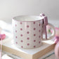 Bowknot Heart Ceramic Mug with Dots Pattern – Romantic Coffee & Tea Cup for Gifts