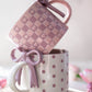 Bowknot Heart Ceramic Mug with Dots Pattern – Romantic Coffee & Tea Cup for Gifts