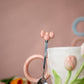 3D Tulip Ceramic Mug with Spoon Gift Set | Hand-Carved Floral Coffee Cup
