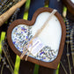 Lavender Heart Dough Bowl Candle | Wood Bowl Soy Wax Candle