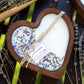 Lavender Heart Dough Bowl Candle | Wood Bowl Soy Wax Candle