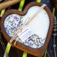 Lavender Heart Dough Bowl Candle | Wood Bowl Soy Wax Candle