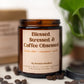 Blessed Stressed & Coffee Obsessed Candle – 8 oz Amber Jar Soy Candle – Funny Coffee Lover Gift