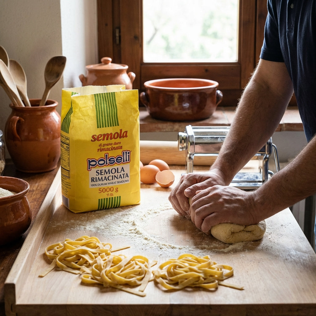 Polselli, Semola Flour, Semolina Rimachinata di Grano Duro 2.2 lb (1 kg)