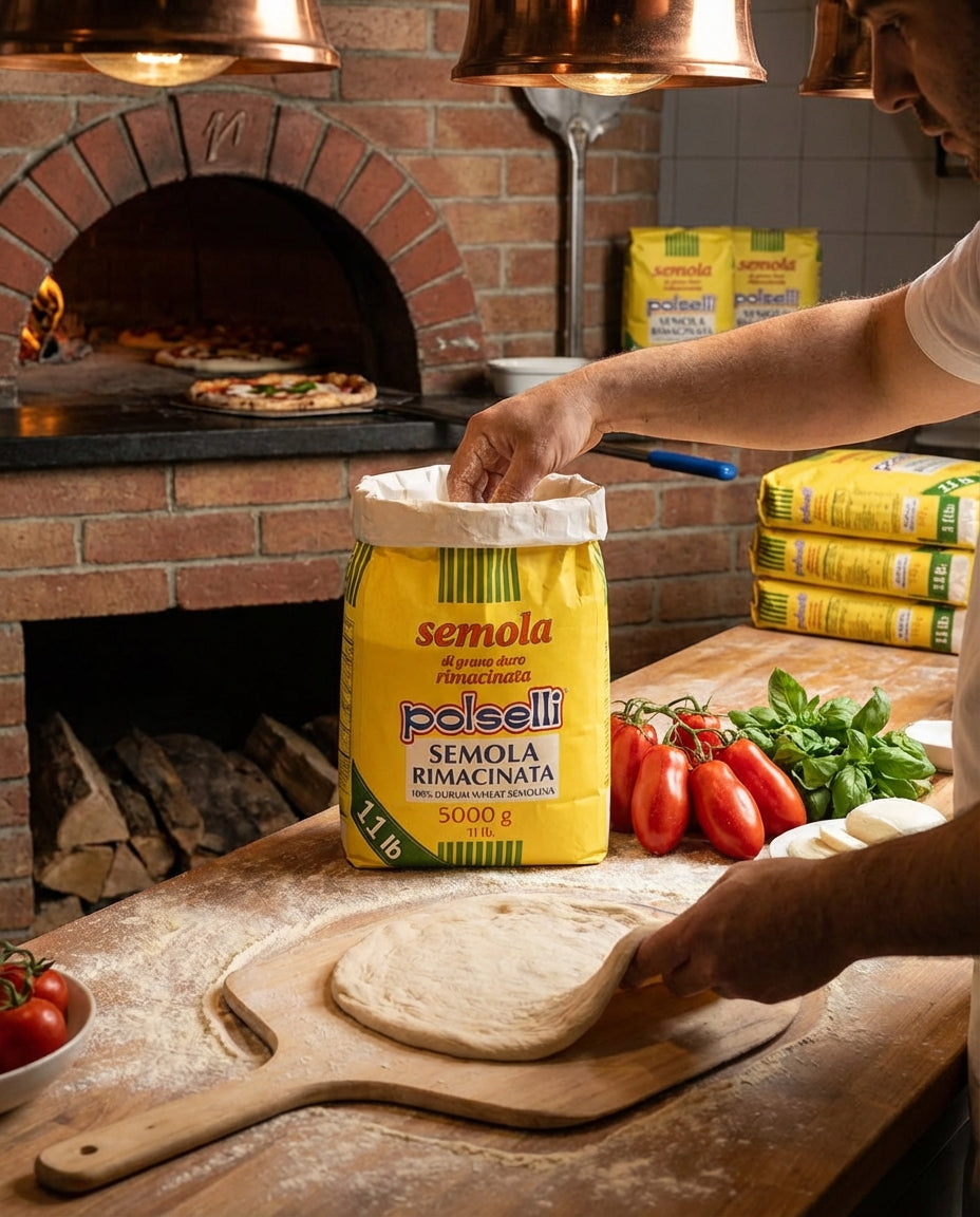 Polselli, Semola Flour, Semolina Rimachinata di Grano Duro 2.2 lb (1 kg)