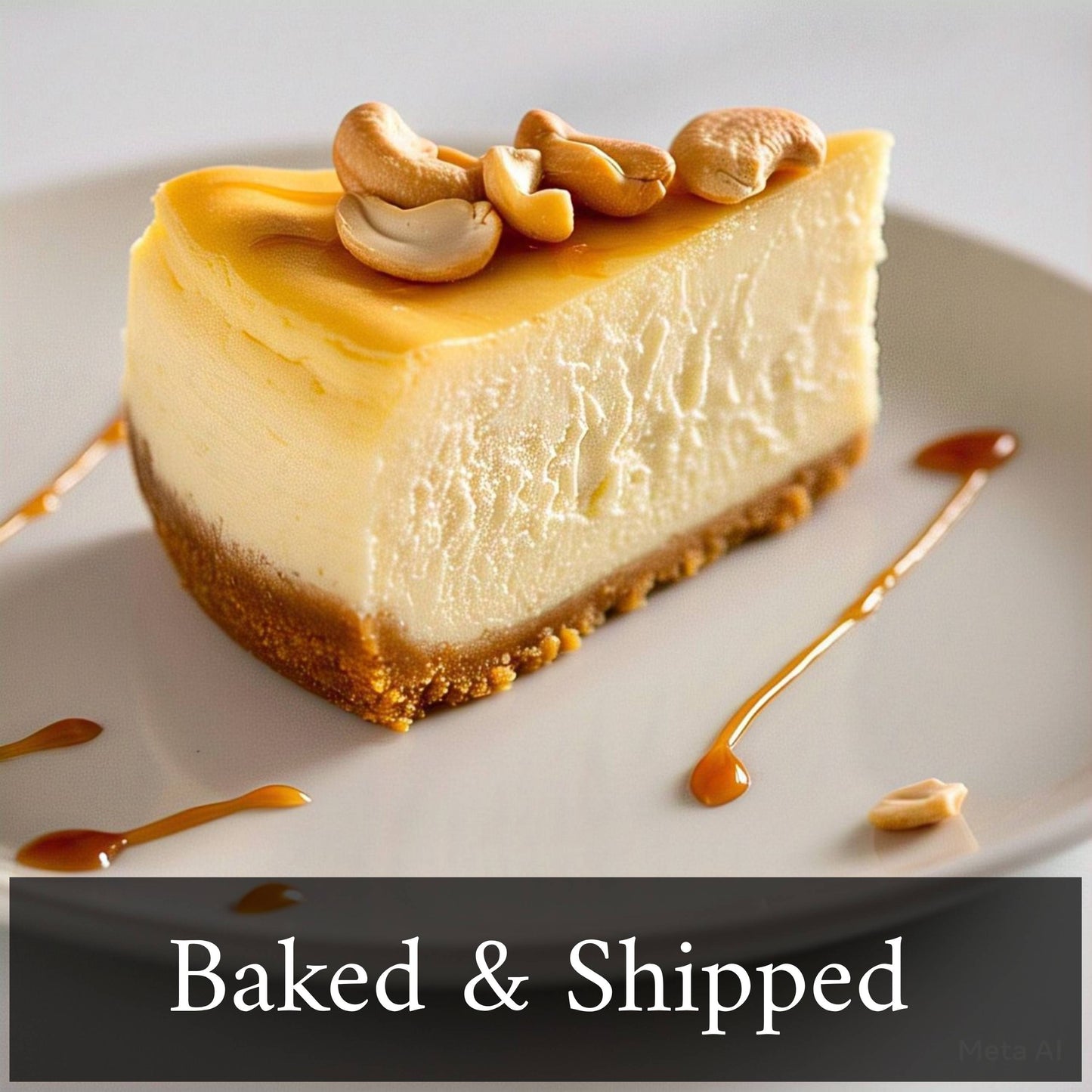 Andy Anand Gluten Free Sugar Free Caramel Cashew Cheesecake 9"- Delicious-Decadent Guilt-Free Treat" Best Cheese Cake Near Me For Celebrations & Delicious Diabetic Dessert (2.6 lbs)