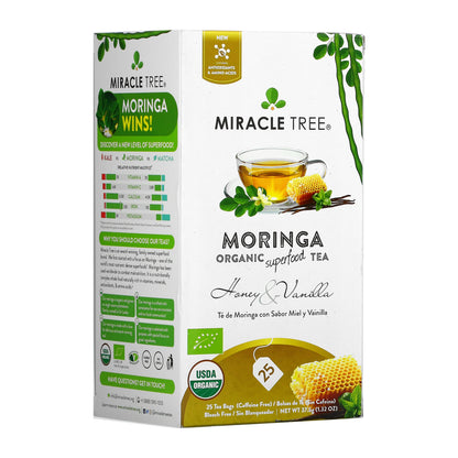 Organic Moringa Tea - Honey & Vanilla - Caffeine-Free Herbal Tea