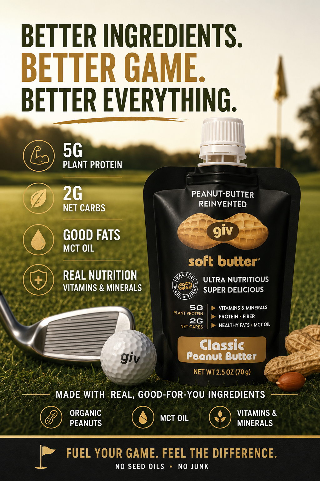 Golf Peanut Better 2.5oz Pouch (30 Count)