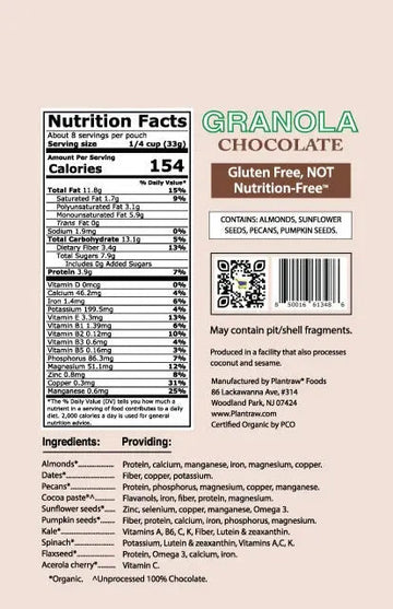 Granola - Chocolate (Grain-free, gluten-free with neither added sugar nor sweeteners)