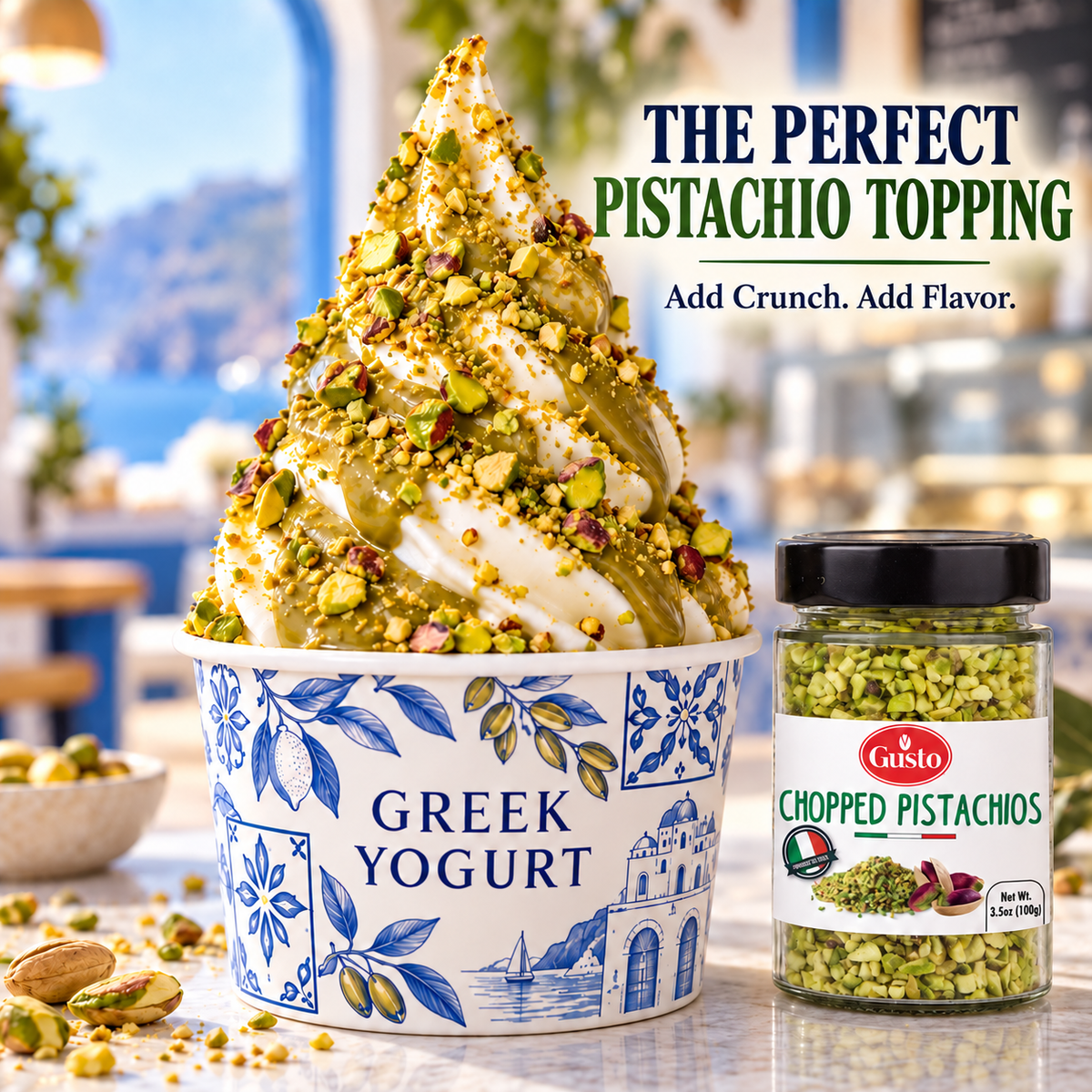 Gusto Etna Sicilian Raw Chopped Pistachios – 100g (3.5 oz)