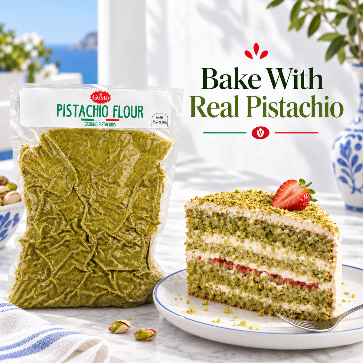 Gusto Etna Sicilian Pistachio Flour – 1kg (2.2 lb) Bulk
