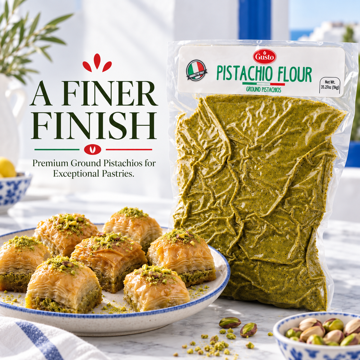 Gusto Etna Sicilian Pistachio Flour – 1kg (2.2 lb) Bulk