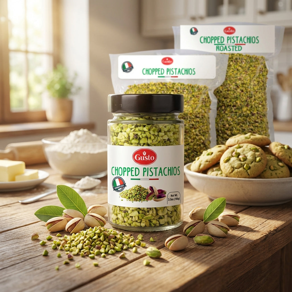 Gusto Etna Sicilian Raw Chopped Pistachios – 100g / 3.5 oz