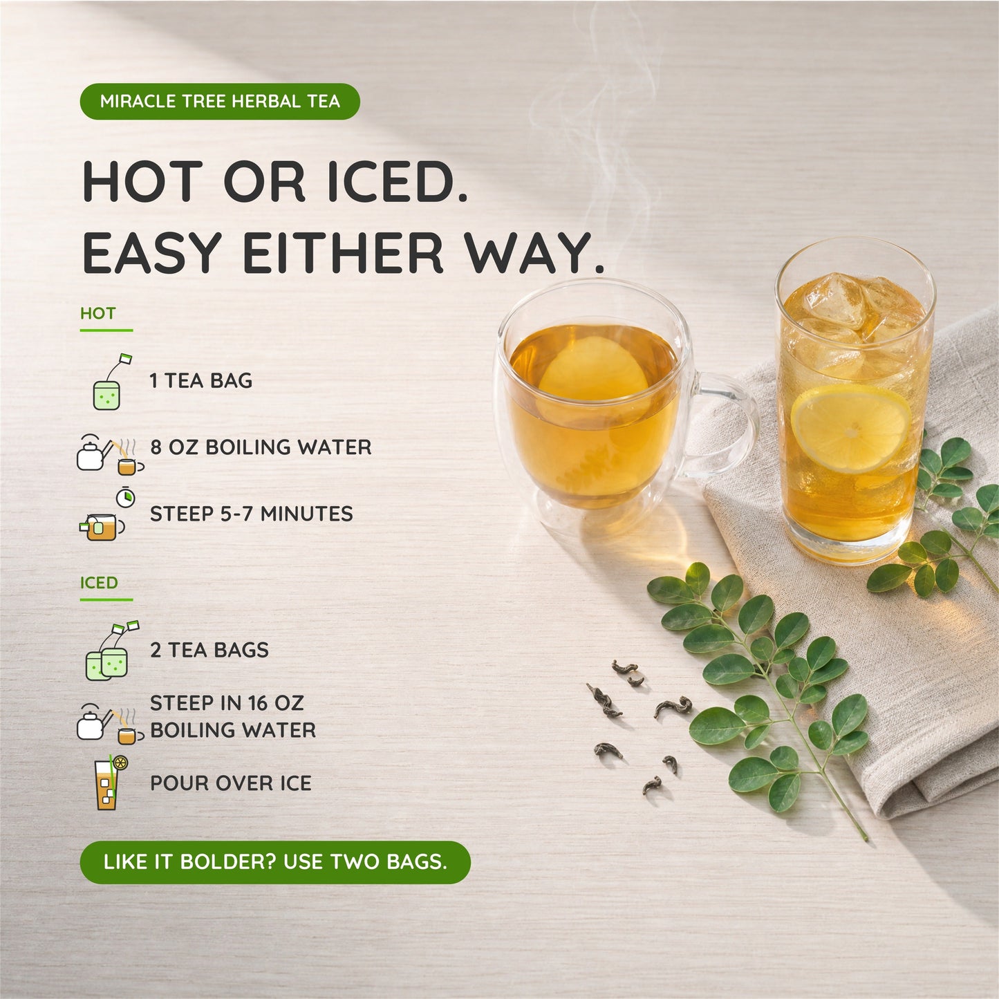 Organic Moringa Tea - Pumpkin Spice - Caffeine-Free Herbal Tea