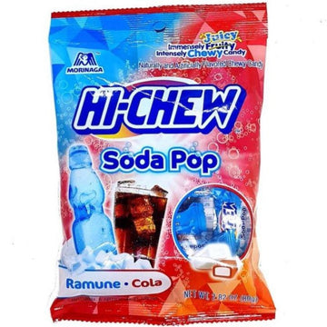 Morinaga Hi Chew Soda Pop Bag Chewy Candy Cola, Ramune Soda Flavors 2.82 oz
