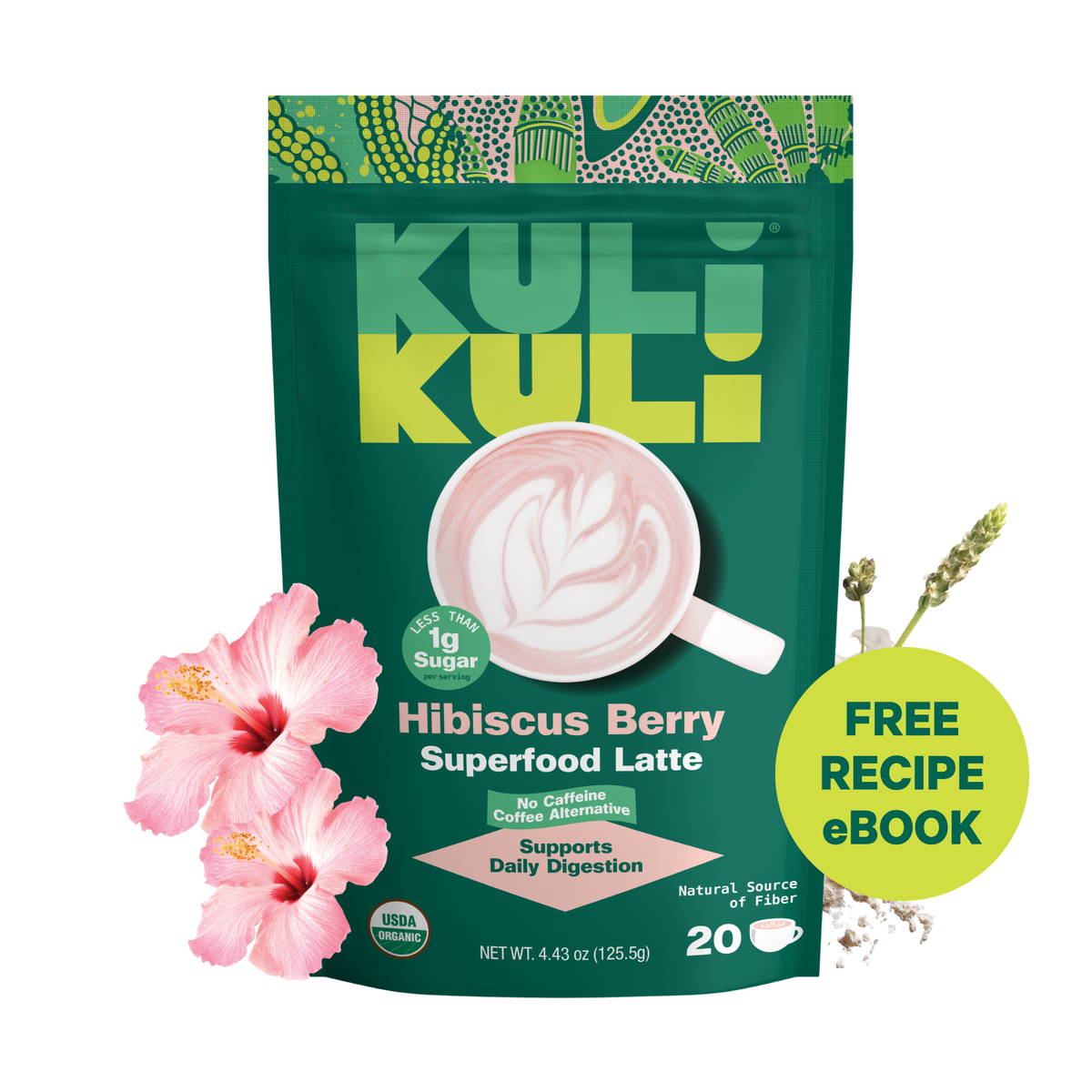 Hibiscus Berry Latte for Gut Health