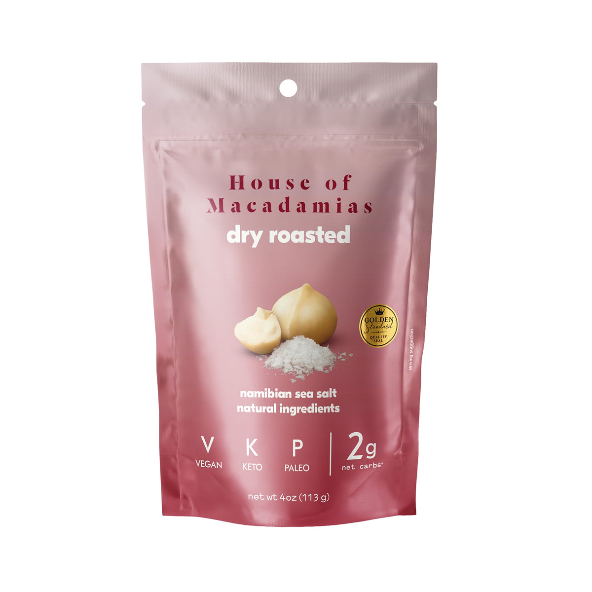 Dry Roasted Macadamia Nuts with Namibian Sea Salt (4oz x 6 Bags)