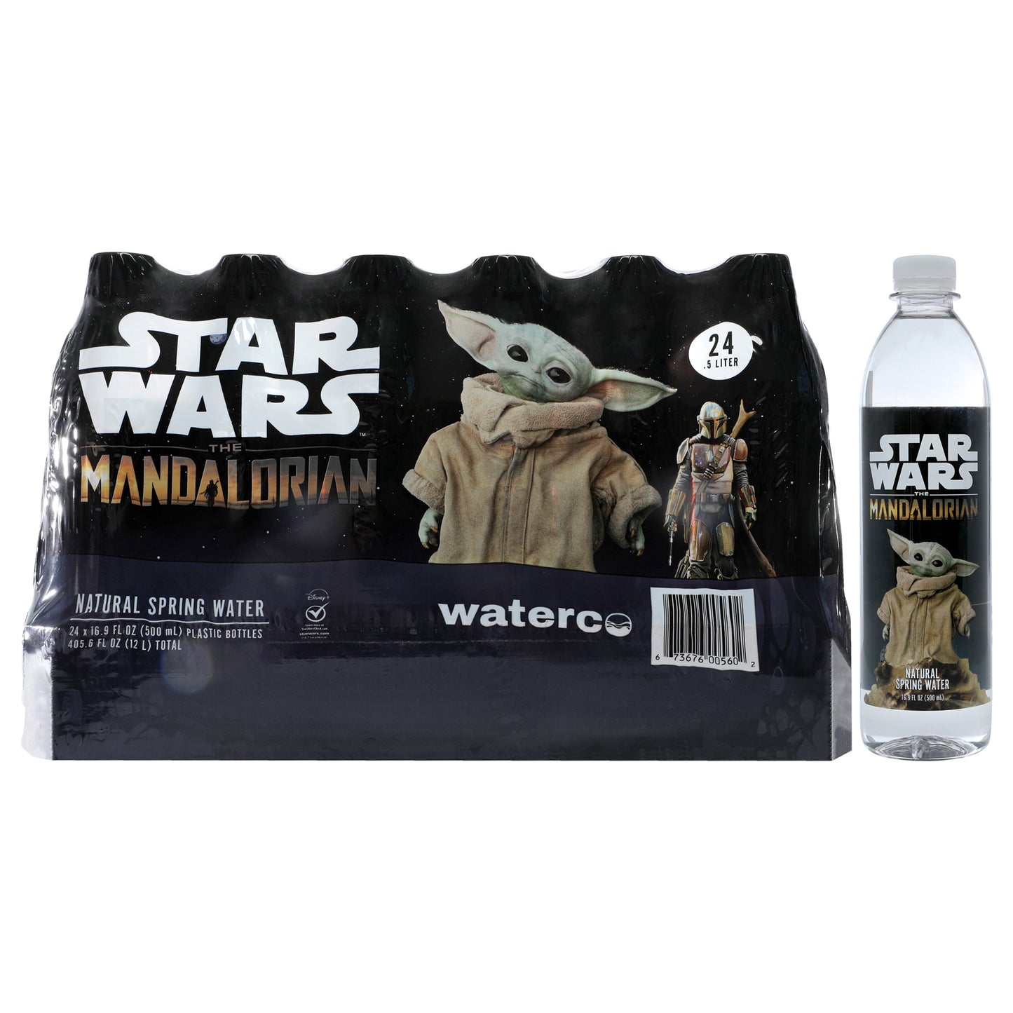 Pulse+ Bottled Water - Disney Star Wars The Mandalorian - BPA-Free, 16.9 Fl Oz, 24 Pack