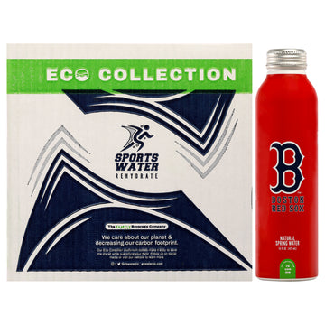 Sports Water PULSE Boston Red Sox Natural Spring Water - BPA-Free Aluminum Bottles - 12 Pack - Red - Model 673676012518