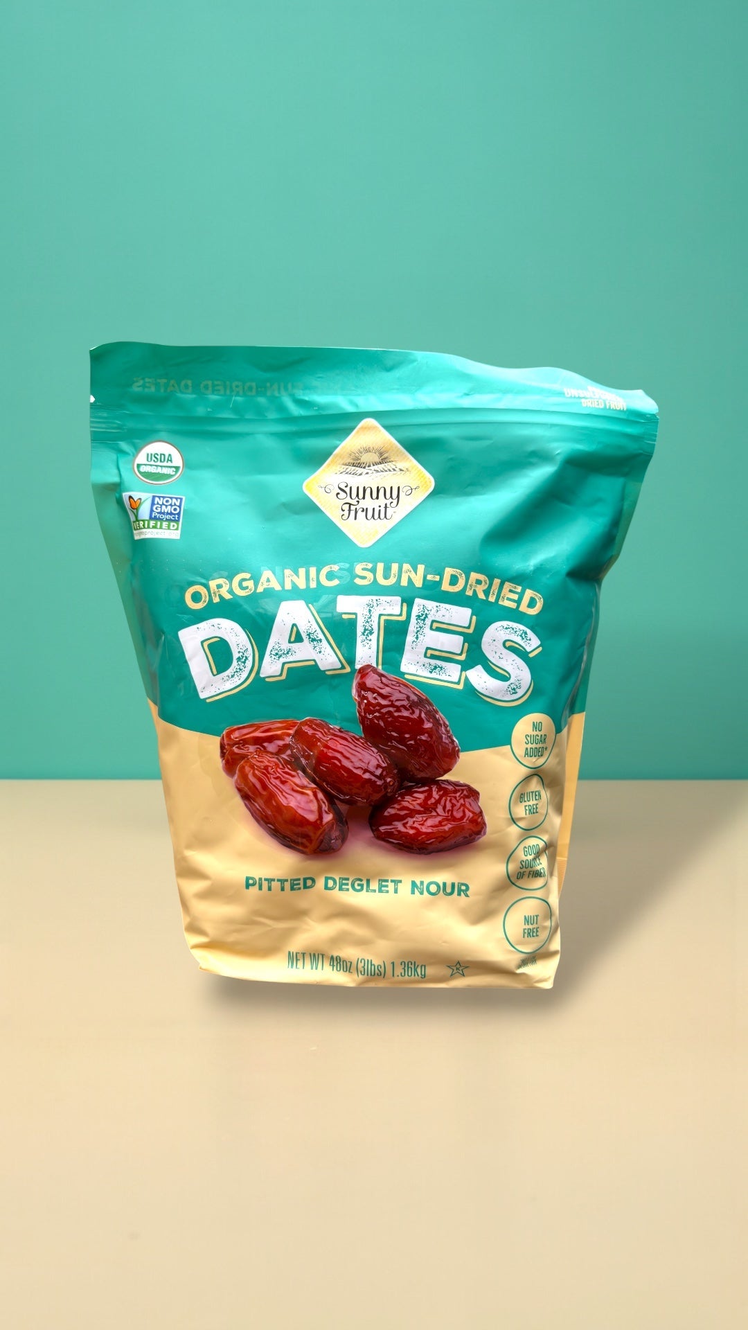 Sunny Fruit Organic Pitted Deglet Nour Dates – 48 Oz
