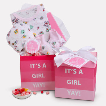 It's A Girl New Baby Gift Basket