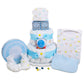 Blue Two-Tier Diaper Cake Gift Basket